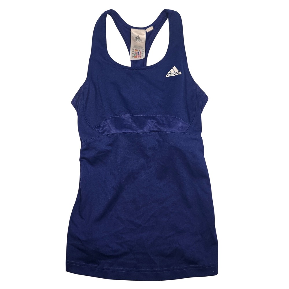 Adidas Tank Top Womens XS Navy Blue Good Climalite Racerback Mesh Athletic